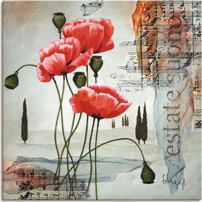 Produktbild von ARTland Leinwandbild Klatschmohn Größe: 70x70 cm