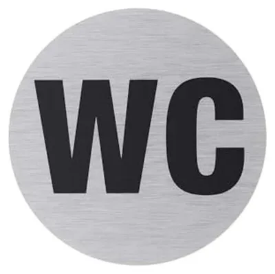 Produktbild von WC Klebeschild Ø 75 mm Aluminium Edelstahl-Optik Metafranc Schild