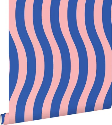 Obrázok produktu pre ESTAhome tapeta vlnité pruhy modrá a ružová 50 x 900 cm