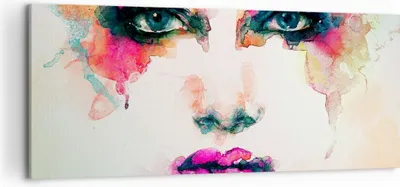 Produktbild von Bild auf Leinwand - Leinwandbild - Frau Gesicht Kosmetik - 120x50cm - Wand Bild - Wanddeko - Leinwanddruck - Bilder - Kunstdruck - Wanddekoration - Leinwand bilder - Wandkunst - AB120x50-3050