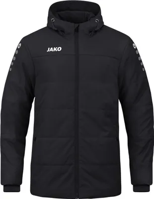 A studio shot of a black jacket.