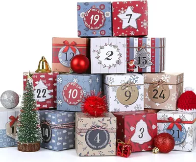 Obrázok produktu pre Adventný kalendár Box 24 krabíc Vianočné dekorácie