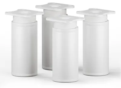 Produktbild von 4er Set sossai moderne runde Möbelfüße in Weiß 80mm höhenverstellbar Schrankfüße Sockelfüße