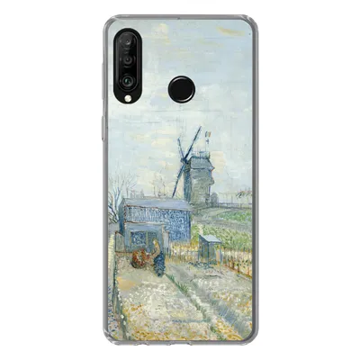 Produktbild von MuchoWow® Handyhülle Schutzhülle Hülle für Huawei P30 Lite Montmartre: Mühlen und Gärten - Vincent van Gogh Silikon Softcase Handy Hülle - Handyhülle