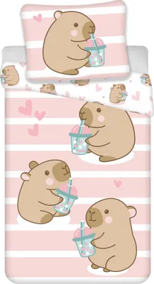 Immagine prodotto di Copripiumino Capybara 140 x 200 cm - 70 x 90 cm - cotone - preordine