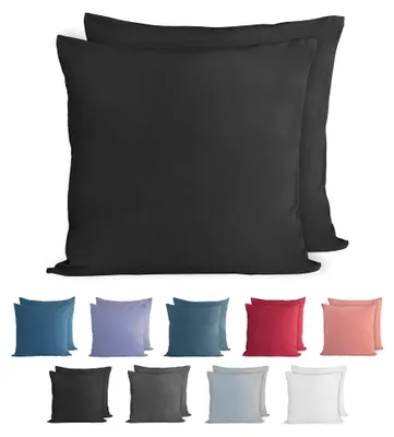 Kissenbezug-Set 2er-Pack 60x60 cm Jersey 150 g/m² schwarz