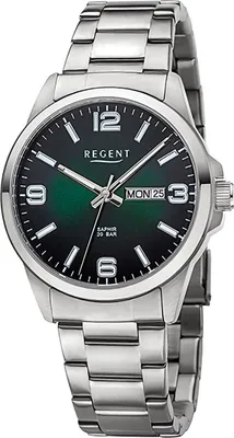 Produktbild von Regent Metall Herren Uhr Armbanduhr Quarz silber Metallarmband D2URF1529