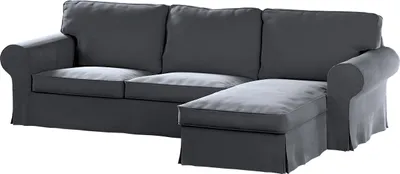 Produktbild von Dekoria Bezug für Ektorp 2-Sitzer Sofa mit Recamiere, anthrazit, Ektorp 2-Sitzer Sofabezug mit Recamiere