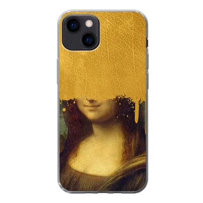 Produktbild von MuchoWow® Handyhülle Schutzhülle Hülle für iPhone 13 Mona Lisa - Da Vinci - Gold Silikon Softcase Handy Hülle - Karteninhaber