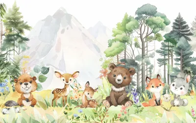 Produktbild von Deco-Wall | Viles Fototapete- Kinderzimmer | Magischer Wald | 300x200 cm | Wandtapete | Wandsticker für Kinder