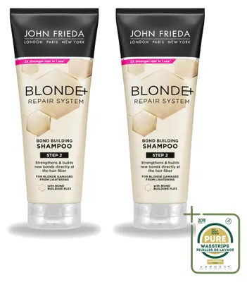 Productafbeelding van 2 x John Frieda Blonde+ Repair Bond Building Shampoo - 250 ml - Voorraadverpakking - 2 stuks
