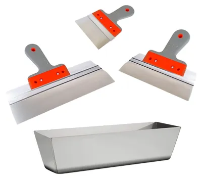 Produktbild von Wandspachtel 25cm + 3 Stück Spachtelset für Wandreparatur