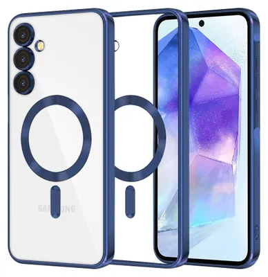 Produktbild von Techsuit Luxury Crystal Back Cover Hülle mit MagSafe für Samsung Galaxy A55 - Dunkelblau
