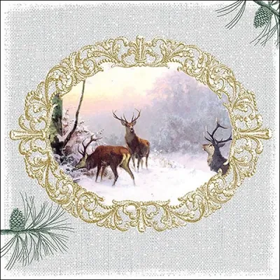 Produktbild von 20 Servietten Elegant Deers Grey