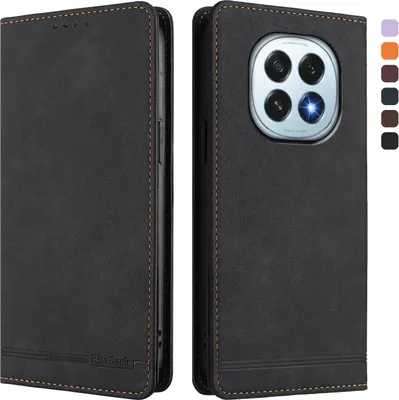 Immagine prodotto di Custodia per Oppo F29, custodia retro in Finto cuoio flip con supporto e slot per carte Nero