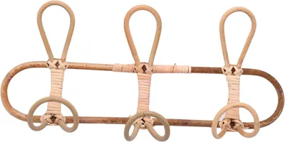 Image de Porte-vêtements pour enfants, en bois naturel, avec 3 crochets, idéal pour les chambres d'enfants
