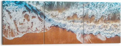 Produktbild von Bild auf Leinwand - Leinwandbild - 3 Teile - Sand Wasser Strand - 150x50cm - Wand Bild - Wanddeko - Wandbilder - Leinwanddruck - Bilder - Wanddekoration - Leinwand bilder - Wandbild - CA150x50-5021
