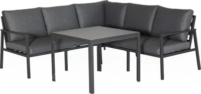 Produktbild von Gartenlounge 2-teilig - Grau - Aluminiumgestell - Olefin - mit Kissen