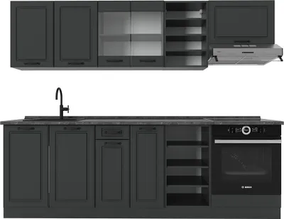 Obrázek produktu pro Kuchyňský kout Vicco R-Line Antracitový venkovský dům/antracit 240 cm , PD Antracit, Model 53415