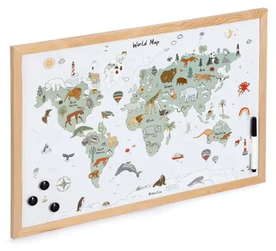 Produktbild von Zeller Magnet-/Schreibtafel Weltkarte