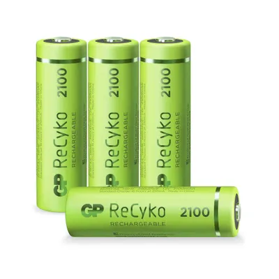 Produktbild von GP Batteries ReCyko, Wiederaufladbarer Akku, AA, Nickel-Metallhydrid (NiMH), 1,2 V, 4 Stück(e), 2000 mAh