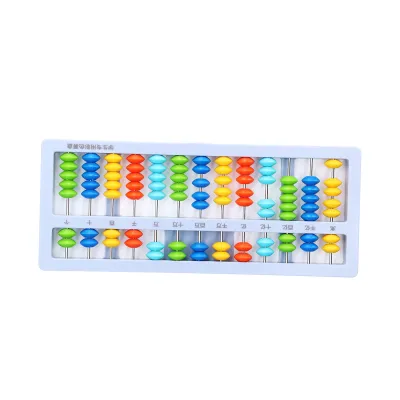 Zdjęcie produktu dla Przenośne liczydło dla dzieci - 13-cyfrowe z 7 koralikami - Zabawka edukacyjna do arytmetyki mentalnej i matematyki - Niebieski