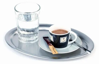 Image de APS 30111 APS Serviertablett KAFFEEHAUS, oval, Edelstahl matt