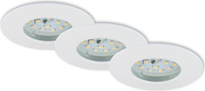 Briloner 3er Set LED Einbauleuchten Attach weiß Ø 7,5 cm dimmbar