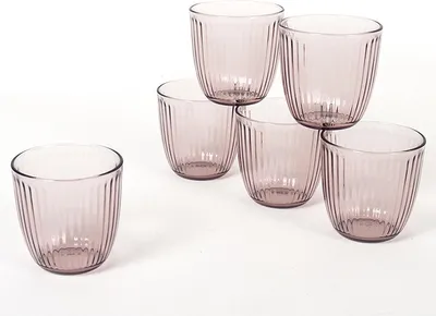 Immagine prodotto di Bicchiere Bormioli Rocco Line Acqua 290 ml, bicchiere di alta qualità, elegante bicchiere per succhi di frutta, bicchieri per bevande lunghe, bicchieri universali resistenti per la casa (colore: rosa), quantità: 1 x set da 6