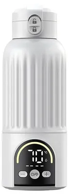 Produktbild von Zimilo Kabelloser Flaschenwärmer 316 Edelstahl, Tragbarer Baby Flaschenwärmer, 140W Schnellheizung, Temperaturanzeige, Auslaufsicher, Weiß