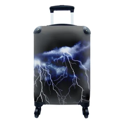 Produktbild von MuchoWow® Koffer Handgepäck Trolley Rollkoffer Kleine Reisekoffer mit 4 Rollen - Gewitter in der Nacht - Cabin Size < 55x40x23 cm & 55x40x20 cm - Fotokoffer - Kabinenkoffer - Boardgepäck - Reise-Box - Reisekoffer - Reisegepäck - Koffer mit Bild - Trolley für Kinder