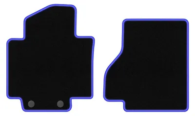 Productafbeelding van Velours automatten voor Nissan E-NV200 2014-2021 (bestelwagen) – 2-delig, zwart/blauw, op maat – Wielganizator CARLUX