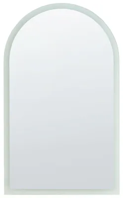 Produktbild von BELIANI LED Wandspiegel Grün Glas Halbrund 60x100 cm mit Bewegungssensor Antibeschlag Moderner Badspiegel Schlafzimmerspiegel Flurspiegel