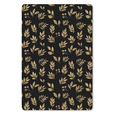 Produktbild von MuchoWow® Mauspad Mousepad Blätter - Muster - Gold 18x27 cm - Mousepads - Maus Mat - Pad - Mausunterlage