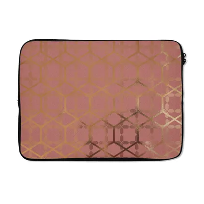 Produktbild von MuchoWow® Laptop Hülle 14 ZollMuster - Luxus - Gold - Rosa Laptoptasche - Laptoptasche - Stoßsicher - Schutzhaube