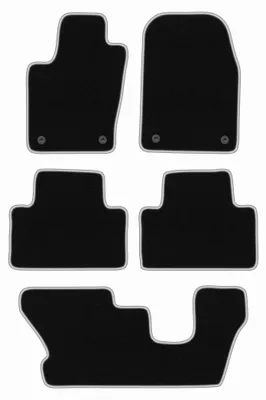 Produktbild von Fußmatten Velours Schwarz/Silber für Dodge Durango III 2010-2020 Set 5-tlg