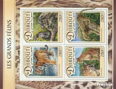 Produktbild von Briefmarken Dschibuti 2017 Mi 1498-1501 Kleinbogen (kompl. Ausg.) postfrisch Große Katzen