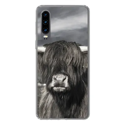 Produktbild von MuchoWow® Handyhülle Schutzhülle Hülle für Huawei P30 Schottischer Highlander - Tiere - Hörner Silikon Softcase Handy Hülle - Kartenbesitzer