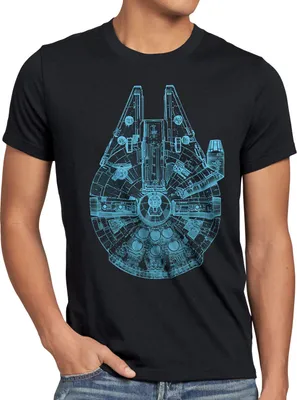 Produktbild von style3 Milennium Falcon Top View Herren T-Shirt falkon rasender