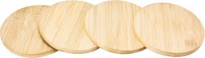 Produktbild von 4X UNTERSETZER aus Holz Ø9,5cm rund Tassenntersetzer Glasuntersetzer Glas Tasse Flasche 68