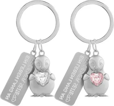 Produktbild von Liebesglücksbringer Schlüsselanhänger Set 2 Stück Rosa Transparent