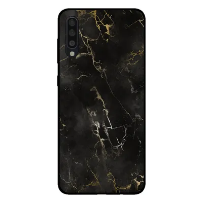 Produktbild von Smartphonica Handytasche für Samsung Galaxy A70 mit Marmordruck - TPU Rückseitenschutzhülle Marmordesign - Schwarz