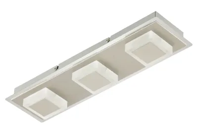 Produktbild von Briloner LED Wandleuchte Deckenleuchte 3 Flammig Silber Metall 1200lm 44 x 12x 5,2cm