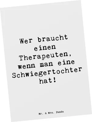Produktbild von Mr. & Mrs. Panda Fotokarte Spruch Schwiegertochter Humor - Weiß - Geschenk, Familie, Postkarten, Jubiläen, Verwandte, Postkarte, Konflikte, Kunstkarten, Ansichtskarte