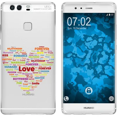 Produktbild von PhoneNatic Case kompatibel mit Huawei P9 Silikon-Hülle pride Herz M5