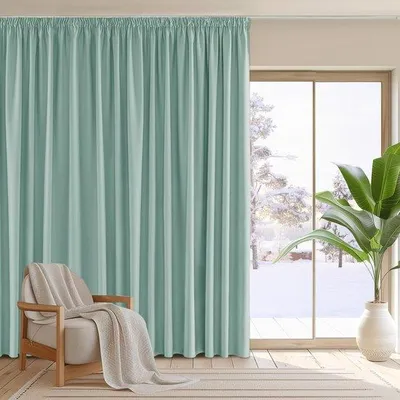Obrázok produktu pre Unyqoos® Extra široké zelené termožalúzie s páskou na zavesenie, 245 × 300 cm, s vysokou mierou zatemnenia (75–85% svetlosály), s tepelnou a zvukovou izoláciou