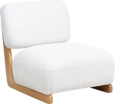 Obrázek produktu pro BELIANI Křeslo krémově bílé látkové čalouněné masivní dřevěné nohy retro styl tradiční design obývací pokoj