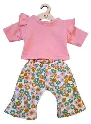 Productafbeelding van Hollie poppenkleding set "Pansy flowerpower" - kleurrijke outfit voor poppen