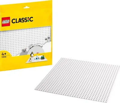 Image de LEGO 11026 Classic White Construction Tile under bricks, idée cadeau d'anniversaire ou de Père Noël pour Garçons et Filles à partir de 4 ans