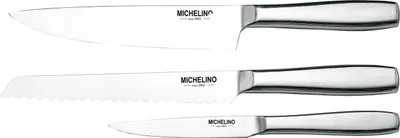 Image de MICHELINO Set de couteaux 3 pièces en boîte cadeau Set de couteaux Couteau de chef, couteau à pain et couteau universel